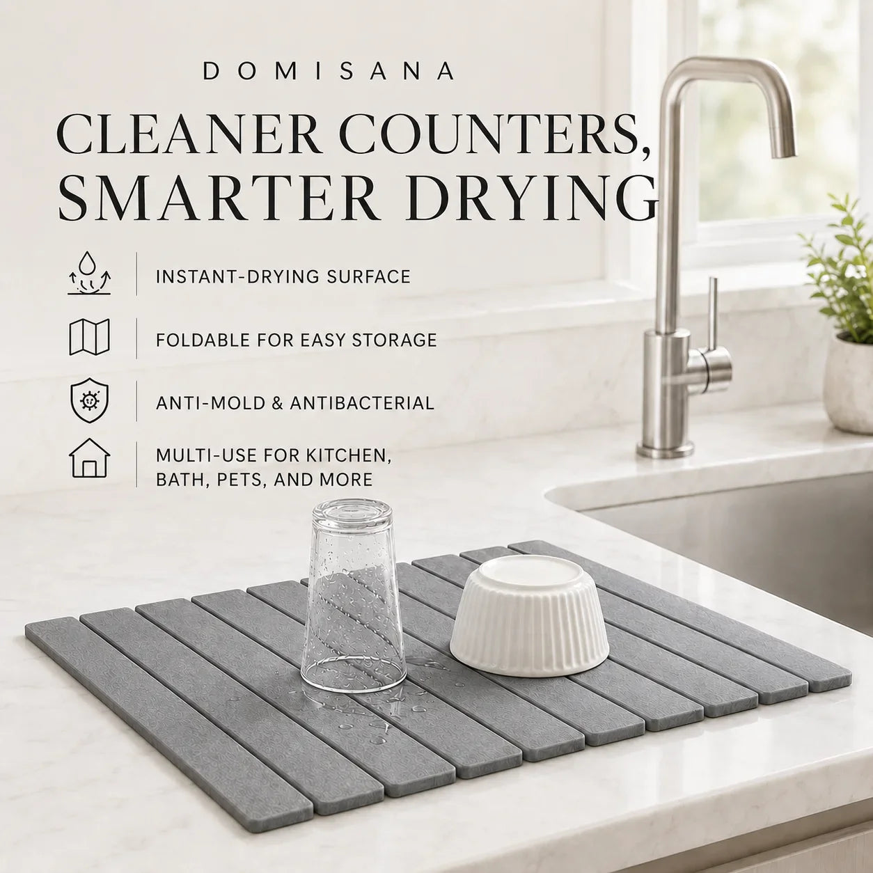 InstaDry Stone Mat - Fast Absorbing Kitchen Counter Mat