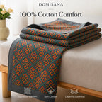 Vintage Japanese Cotton Quilt Reversible Coverlet 100 Cotton Bedspread Asian Art Bedding Boho Throw Blanket - View 6