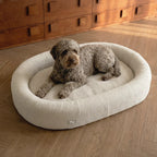Chill Pill Memory Foam Dog Bed Beige Small — Orthopedic Pet Couch, Joint Support for Small Dogs, Washable Removable Cover, Calming Donut Bed for Anxiety - View 5