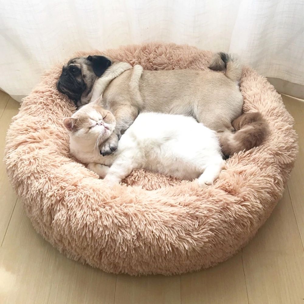 fluffy calming pet bed for dogs and cats