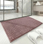 Chenille Bathroom Rug — Super Absorbent Bath Mat Thick Non-Slip Shower Rug Soft Microfiber Floor Mat Machine Washable Ba - View 6