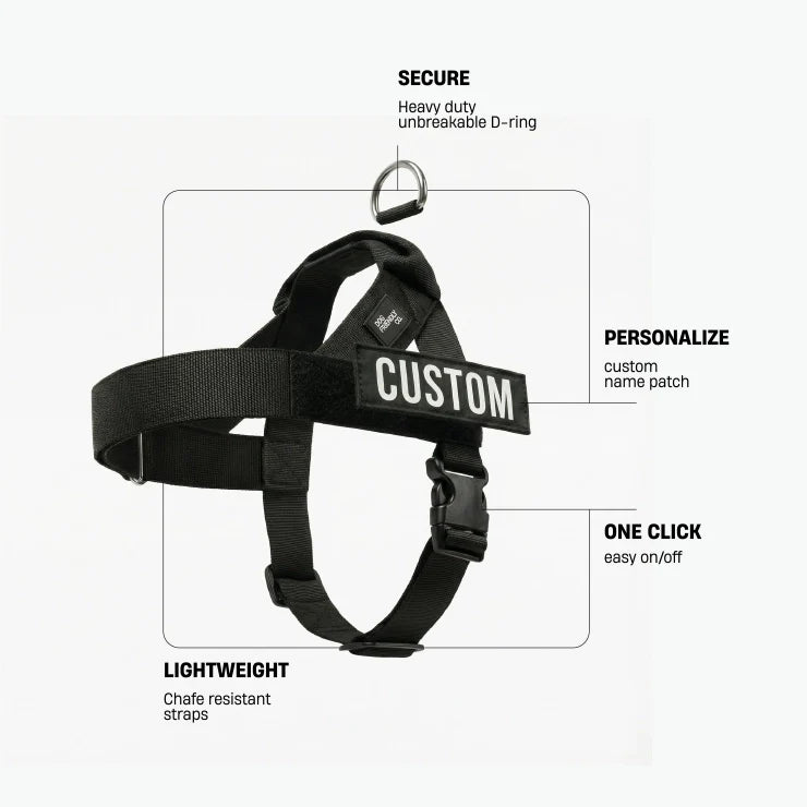 Personalized Dog Harness Black — Adjustable No-Pull Pet Vest, Soft Padded Walking Harness for Small Medium Dogs, Reflective Safety Strap, Comfort Fit - View 2