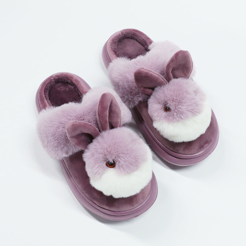 Bunny Face Plush Slippers — Cozy House Shoes, Fuzzy Indoor Footwear, Women's Bedroom Slipper, Cute Animal Design - View 4