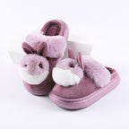 Bunny Face Plush Slippers — Cozy House Shoes, Fuzzy Indoor Footwear, Women's Bedroom Slipper, Cute Animal Design - View 3
