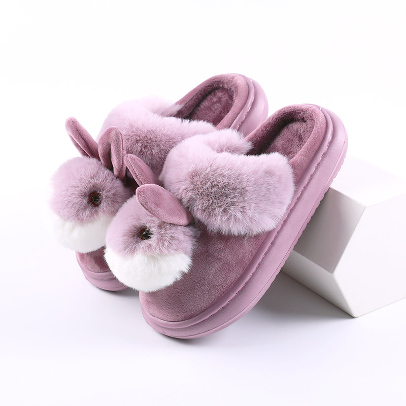 Bunny Face Plush Slippers — Cozy House Shoes, Fuzzy Indoor Footwear, Women's Bedroom Slipper, Cute Animal Design - View 2