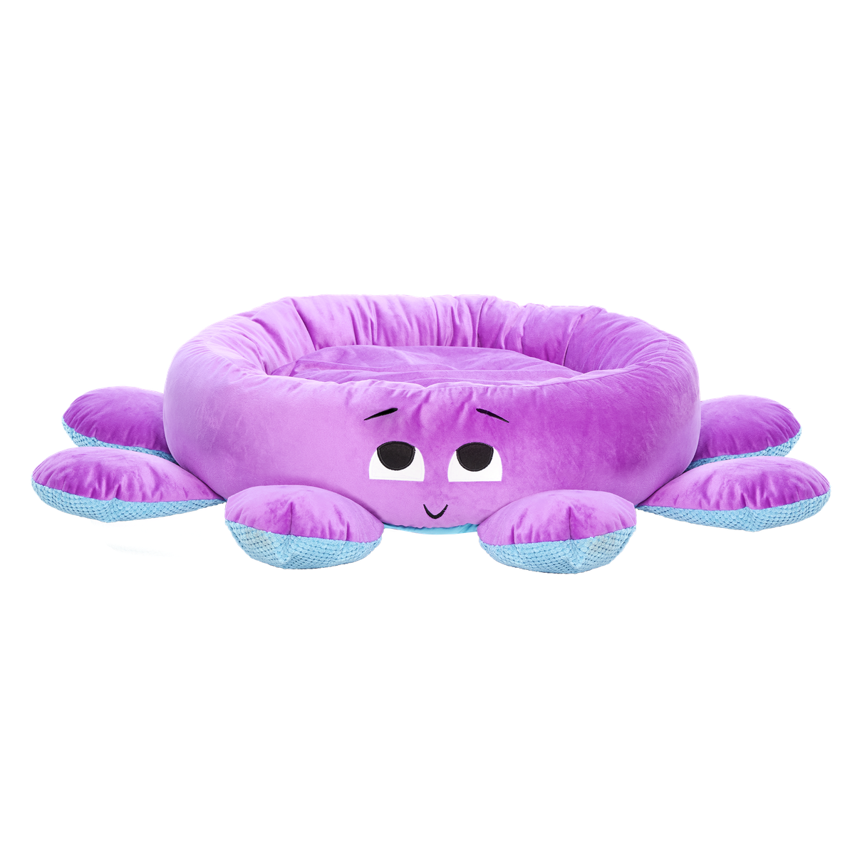 Ollie the Octopus Dog Bed — Fun Novelty Pet Couch, Soft Plush Donut Bed for Small Dogs, Unique Octopus Design Dog Bed, Machine Washable Comfort Bed - View 6