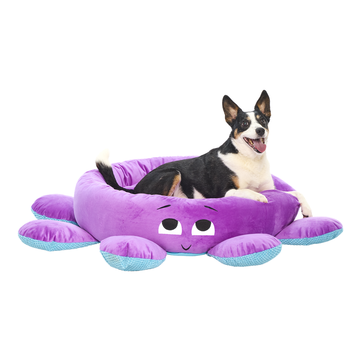 Ollie the Octopus Dog Bed — Fun Novelty Pet Couch, Soft Plush Donut Bed for Small Dogs, Unique Octopus Design Dog Bed, Machine Washable Comfort Bed - View 4