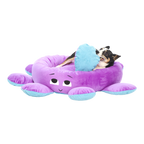 Ollie the Octopus Dog Bed — Fun Novelty Pet Couch, Soft Plush Donut Bed for Small Dogs, Unique Octopus Design Dog Bed, Machine Washable Comfort Bed - View 3