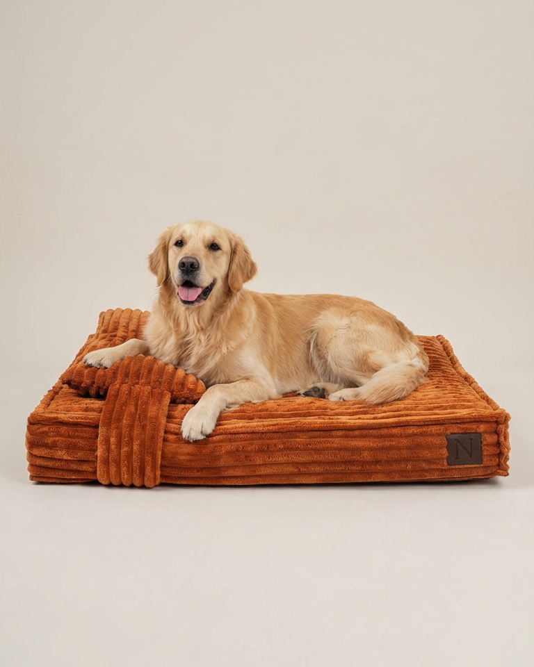 Tan Brown Flannel Orthopedic Dog Bed — Memory Foam Pet Mattress, Joint Relief for Arthritic Dogs, Washable Flannel Cover, Orthopedic Support Bed - View 5
