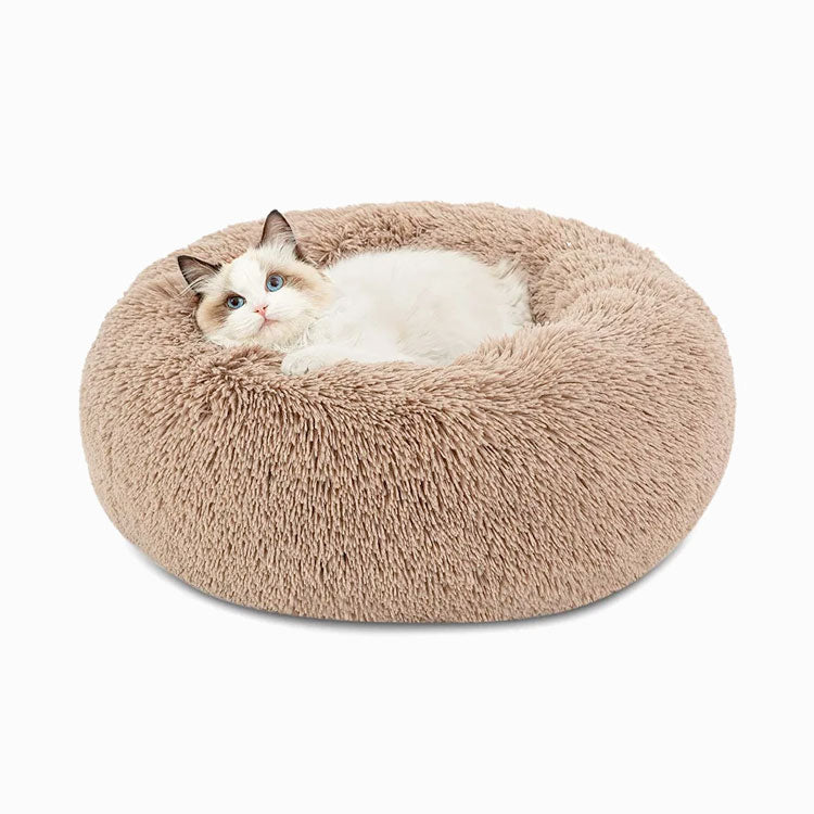 Calming Pet Bed — Self-Warming Dog Cat Couch, Anti-Anxiety Plush Donut Bed, Cozy Nest for Small Medium Pets, Machine Washable Comfort Bed - View 5