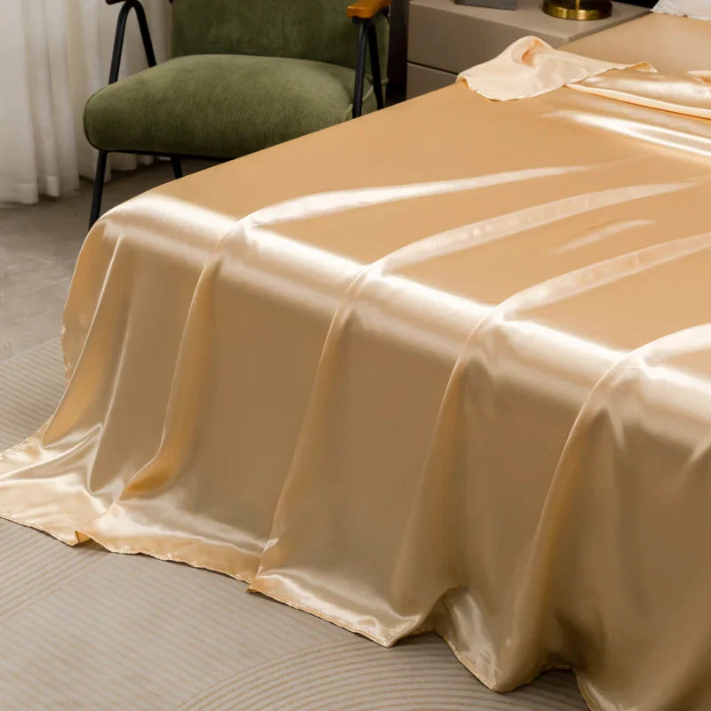 Luxury Satin Sheets — Silky Bedding Set with Pillowcases Queen Satin Sheet Set Soft Satin Bed Sheets Smooth Sleep Sheets - View 3