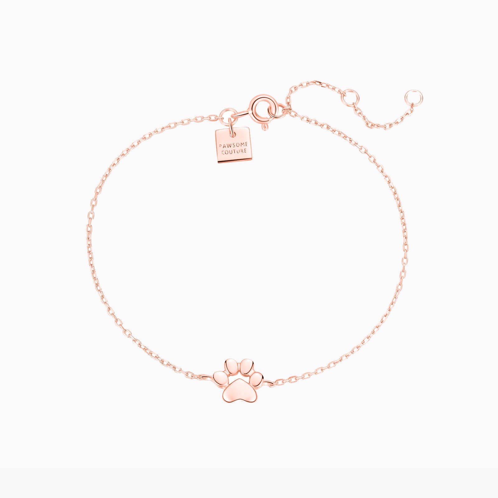 Teeny Tiny Paw Bracelet — Sterling Silver Pet Paw Print Jewelry, Adjustable Chain Dog Cat Lover Gift, Minimalist Animal Print Bracelet, Delicate Everyday Accessory - View 5