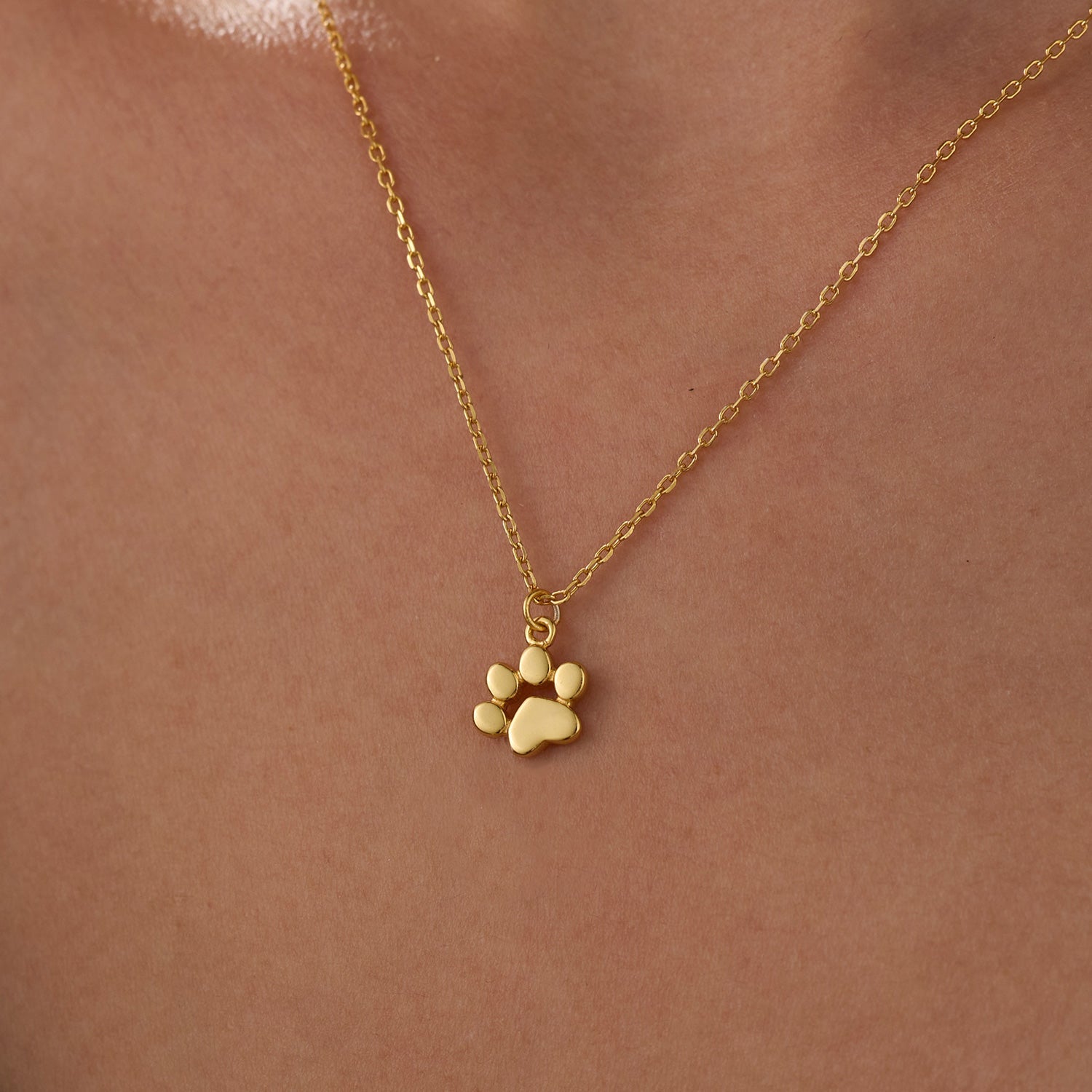 Teeny Tiny Paw Necklace — Sterling Silver Pet Paw Print Pendant, Minimalist Dog Cat Jewelry, Adjustable Chain Gift for Pet Lovers, Delicate Animal Lover Accessory - View 6