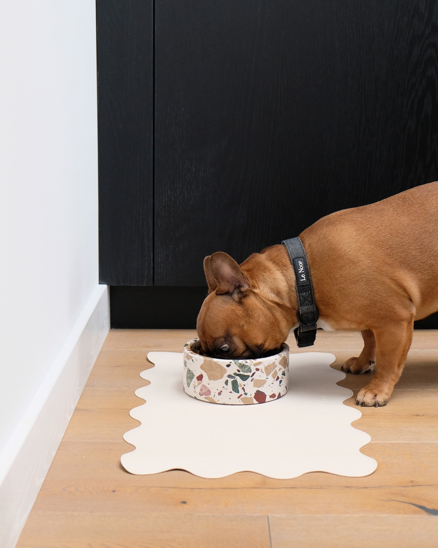 Terrazzo Marble Stone Dog Bowl — Designer Pet Food Bowl, Heavy Duty Non-Slip Cat Dish, Modern Aesthetic Pet Accessory, Easy Clean Stoneware - View 5