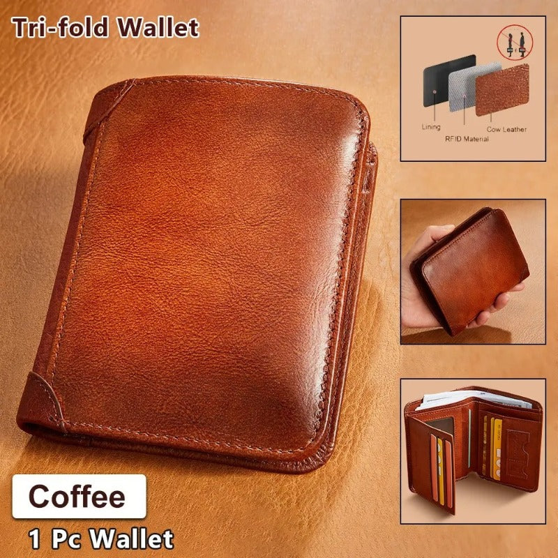 Ultra Slim RFID Leather Bifold Wallet — Minimalist