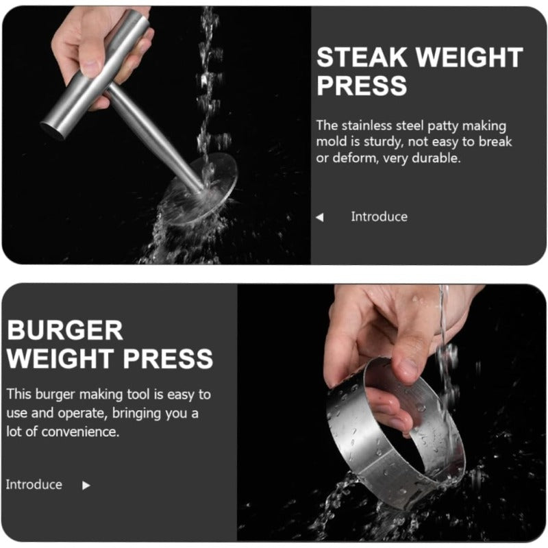 Stainless Steel Burger Smasher — Press Tool