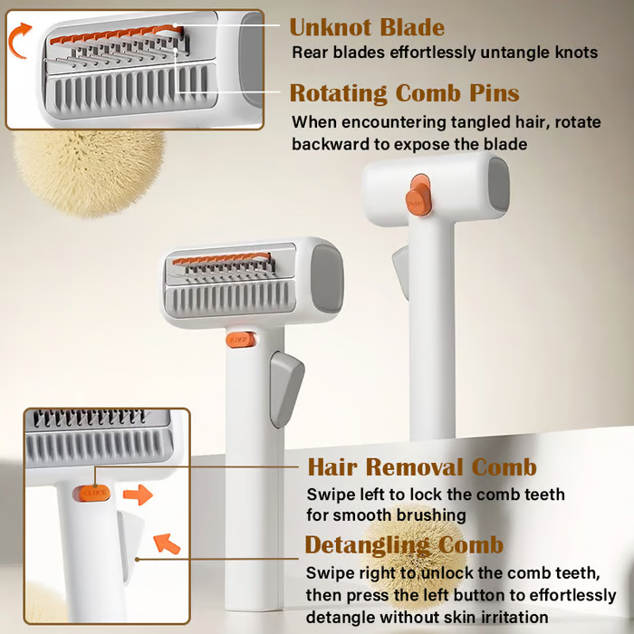 2-in-1 Pet Self-Detangling & Grooming Comb