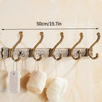 Victoria Antique Wall Hook — Vintage Coat Rack, Decorative Entryway Organizer, Brass Hat Hanger, Retro Iron Hardware - View 5