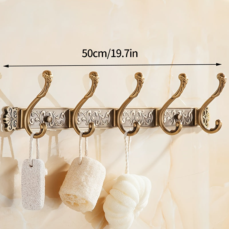 Victoria Antique Wall Hook — Vintage Coat Rack, Decorative Entryway Organizer, Brass Hat Hanger, Retro Iron Hardware - View 5