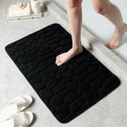 Cobblestone Quick-Dry Coral Bath Mat — Non Slip Bathroom Rug, Absorbent Stone Floor Mat, Diatomaceous Shower Mat - View 2