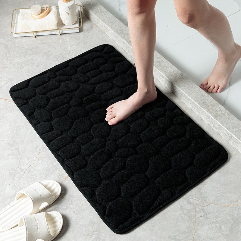 Cobblestone Quick-Dry Coral Bath Mat — Non Slip Bathroom Rug, Absorbent Stone Floor Mat, Diatomaceous Shower Mat - View 2