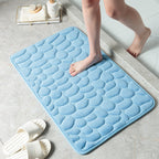 Cobblestone Quick-Dry Coral Bath Mat — Non Slip Bathroom Rug, Absorbent Stone Floor Mat, Diatomaceous Shower Mat - View 4