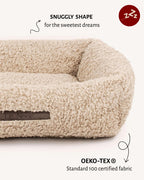 Beige Teddy Sofa Dog Bed — Plush Faux Fur Pet Couch, Orthopedic Support for Small Medium Dogs, Washable Removable Cover, Luxury Indoor Pet Furniture - View 4