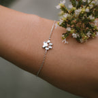 Teeny Tiny Paw Bracelet — Sterling Silver Pet Paw Print Jewelry, Adjustable Chain Dog Cat Lover Gift, Minimalist Animal Print Bracelet, Delicate Everyday Accessory - View 2