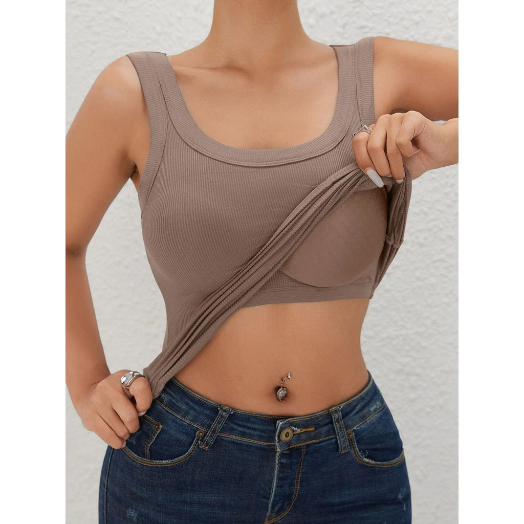 Seamless Padded Ribbed Tank — Ribbed Knit
