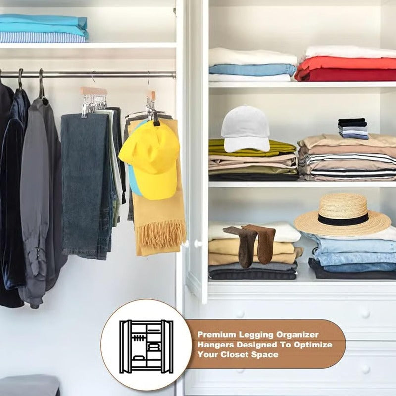 10-Clip Closet Hanger — Space-Saving Organizer