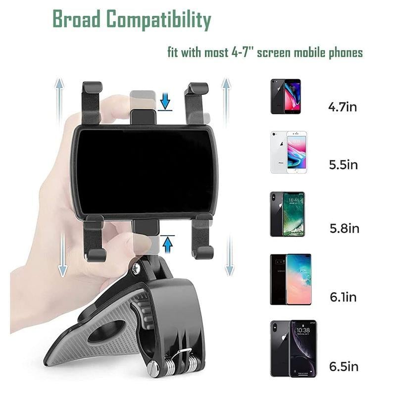 360° Rotation Dashboard Car Phone Holder — Universal