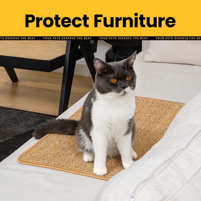 Natural Sisal Cat Scratch Pad — Protective Scratcher Mat