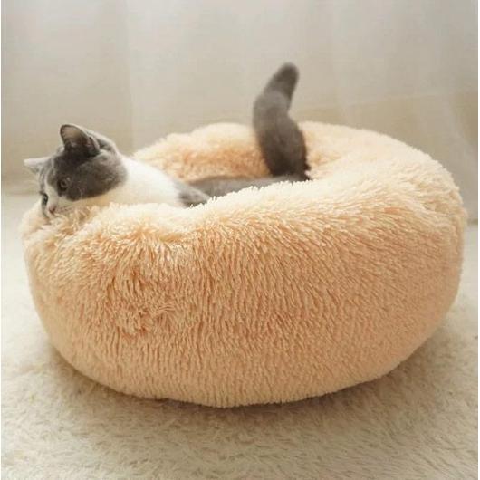Calming Pet Bed — Self-Warming Dog Cat Couch, Anti-Anxiety Plush Donut Bed, Cozy Nest for Small Medium Pets, Machine Washable Comfort Bed - View 6