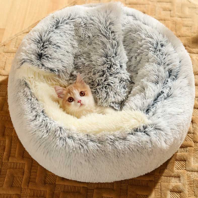 Calming Nest Pet Bed — Deep Donut Cuddler for Dogs Cats, Anti-Anxiety Cozy Cave Bed, Plush Bolster for Small Medium Pets, Washable Comfort Sleep Bed - View 4