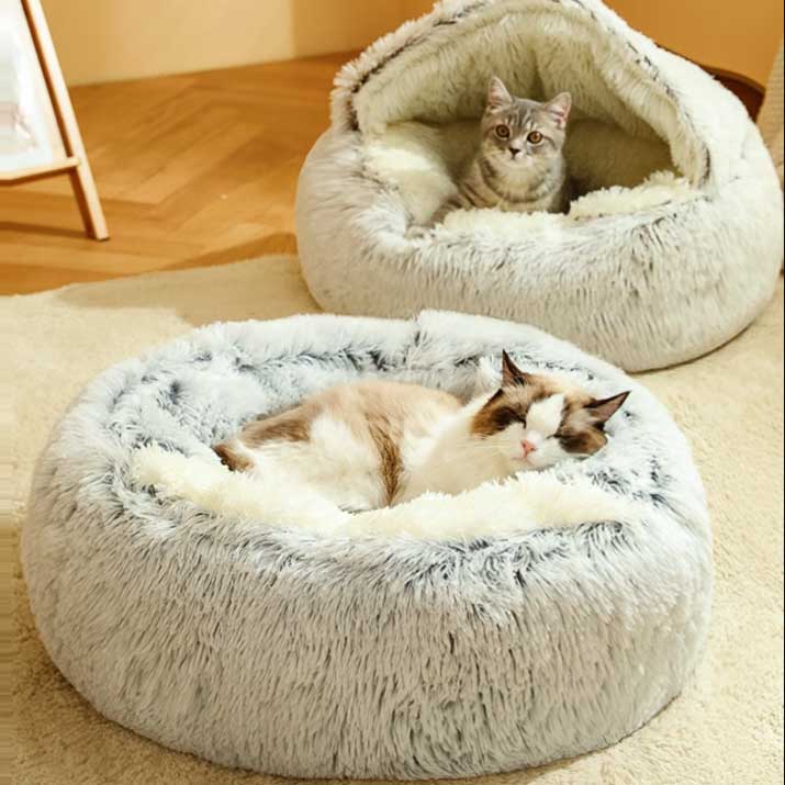 Calming Nest Pet Bed — Deep Donut Cuddler for Dogs Cats, Anti-Anxiety Cozy Cave Bed, Plush Bolster for Small Medium Pets, Washable Comfort Sleep Bed - View 3