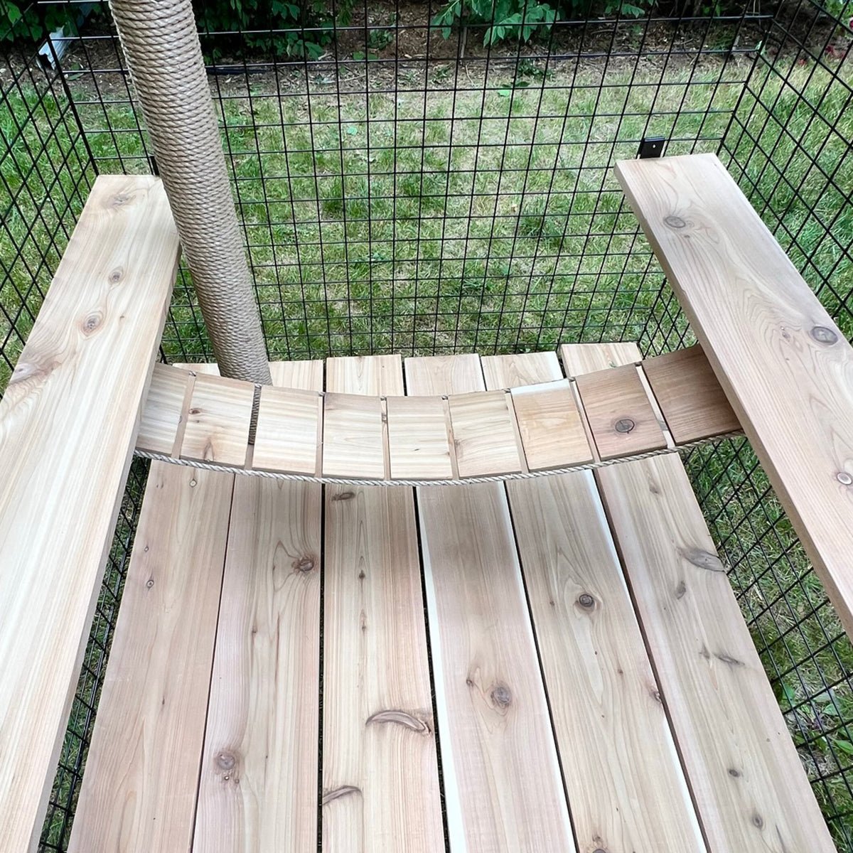 Catio Rope Bridge — Outdoor Cat Enclosure Climbing Bridge, Weather Resistant Catio Tunnel, Habitat Haven Accessory, Safe Elevated Walkway for Cats - View 3