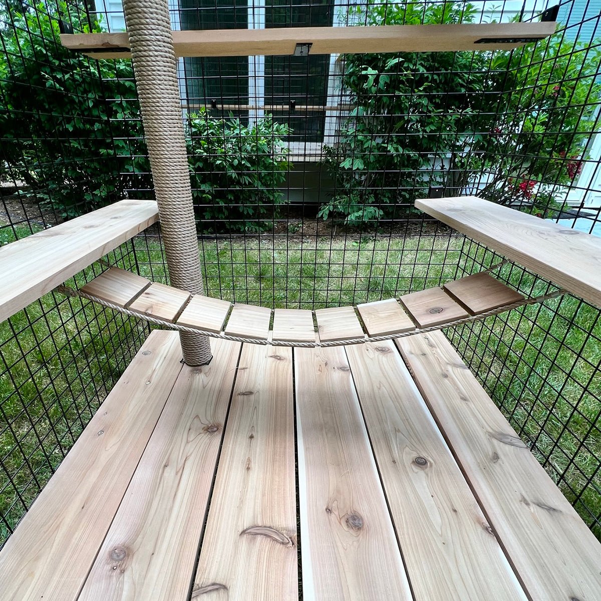 Catio Rope Bridge — Outdoor Cat Enclosure Climbing Bridge, Weather Resistant Catio Tunnel, Habitat Haven Accessory, Safe Elevated Walkway for Cats - View 4