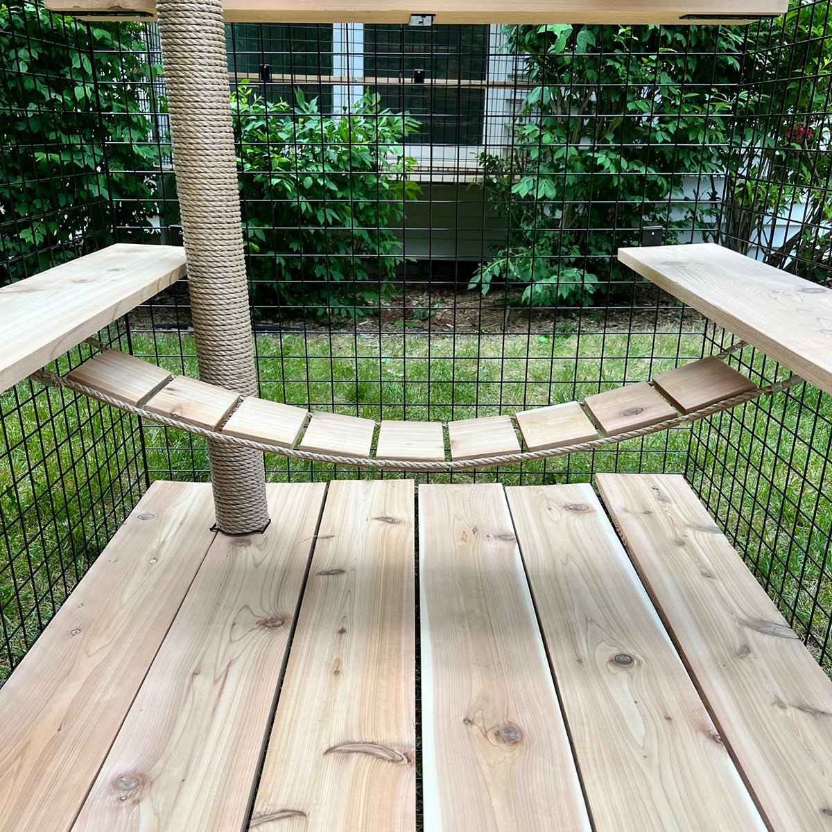 Catio Rope Bridge — Outdoor Cat Enclosure Climbing Bridge, Weather Resistant Catio Tunnel, Habitat Haven Accessory, Safe Elevated Walkway for Cats - View 2