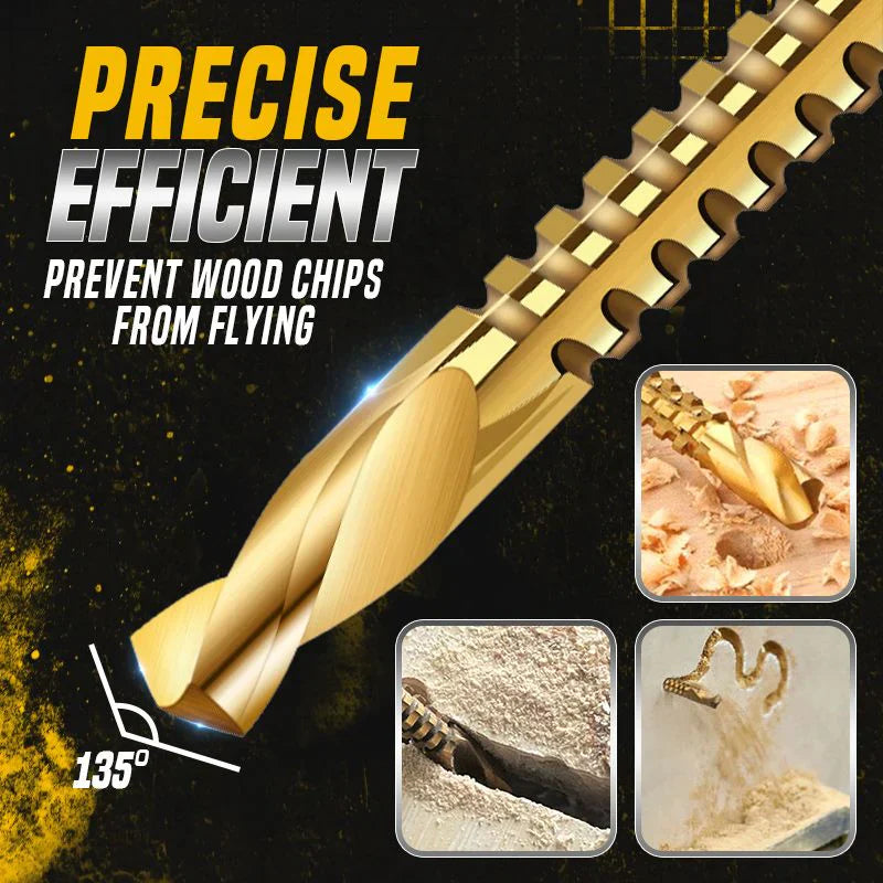 Titanium-Plated Serrated Drill Bits (6-Piece Set)