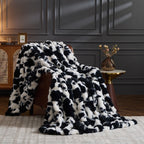 Luxury Faux Fur Animal Print Blanket Faux Fur Throw Leopard Blanket Cozy Decorative Bed Cover Safari Bedroom Accent - View 3