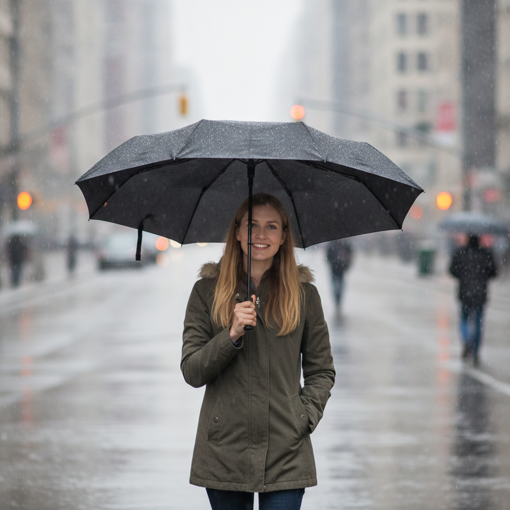 12-Rib Large Foldable Windproof Umbrella