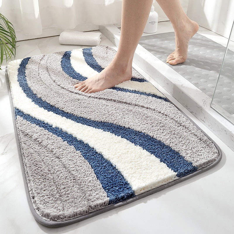 Soft Plush Bathroom Mat — Non-Slip Bath Tub Rug Absorbent Microfiber Shower Mat Skid-Resistant Bathroom Floor Rug Vanity - View 3