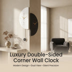 Luxury Dual-Sided Corner Wall Clock — Double Face Clock Indoor Outdoor Retro Wall Clock for Home Decor Silent Non-Tickin - View 6