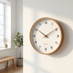 Modern Wooden Wall Clock — Silent Non-Ticking Wall Clock Minimalist Home Decor Living Room Bedroom Clock Battery Operate - View 3