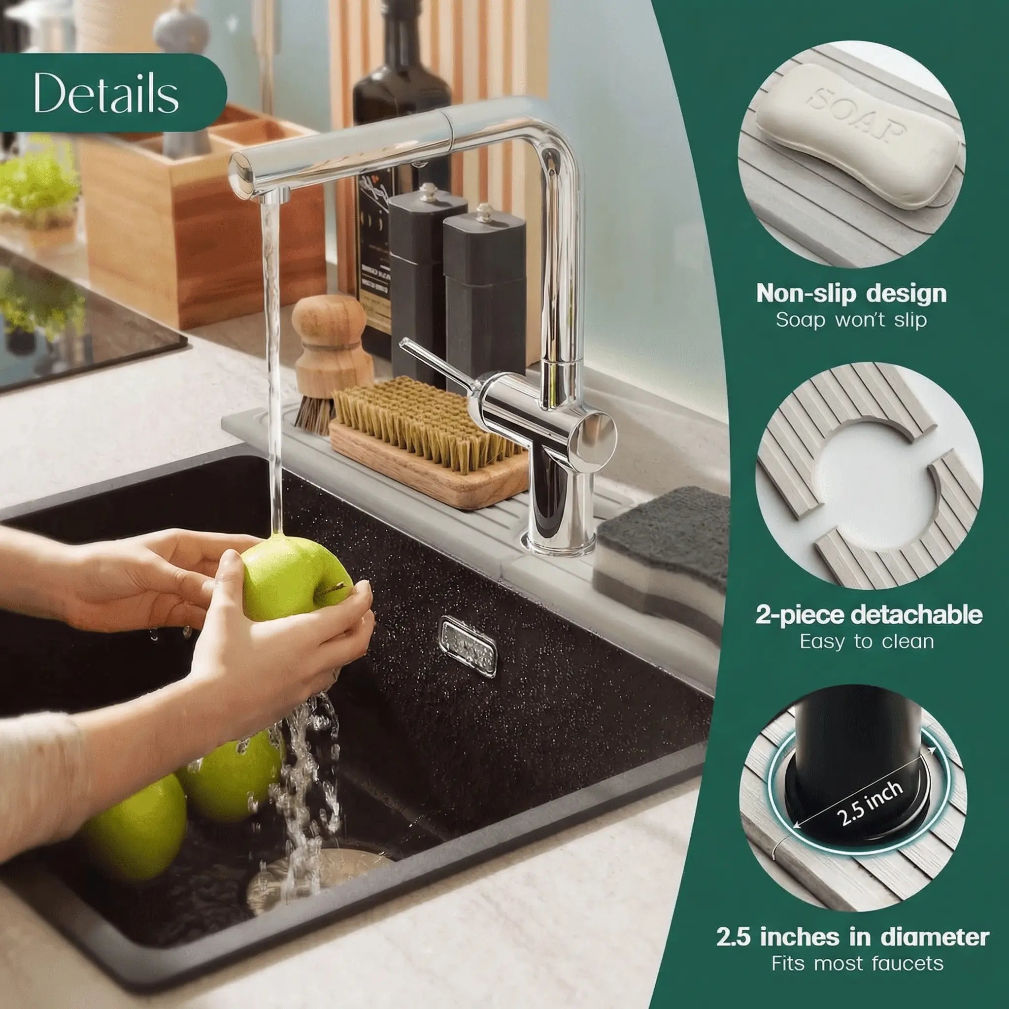 InstaDry Faucet Stone Mat - Absorbent Counter Mat
