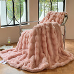 Faux Rabbit Fur Blanket Plush Luxury Faux Fur Throw Soft Fluffy Bed Cover Cozy Winter Blanket Decorative Home Accent - View 6
