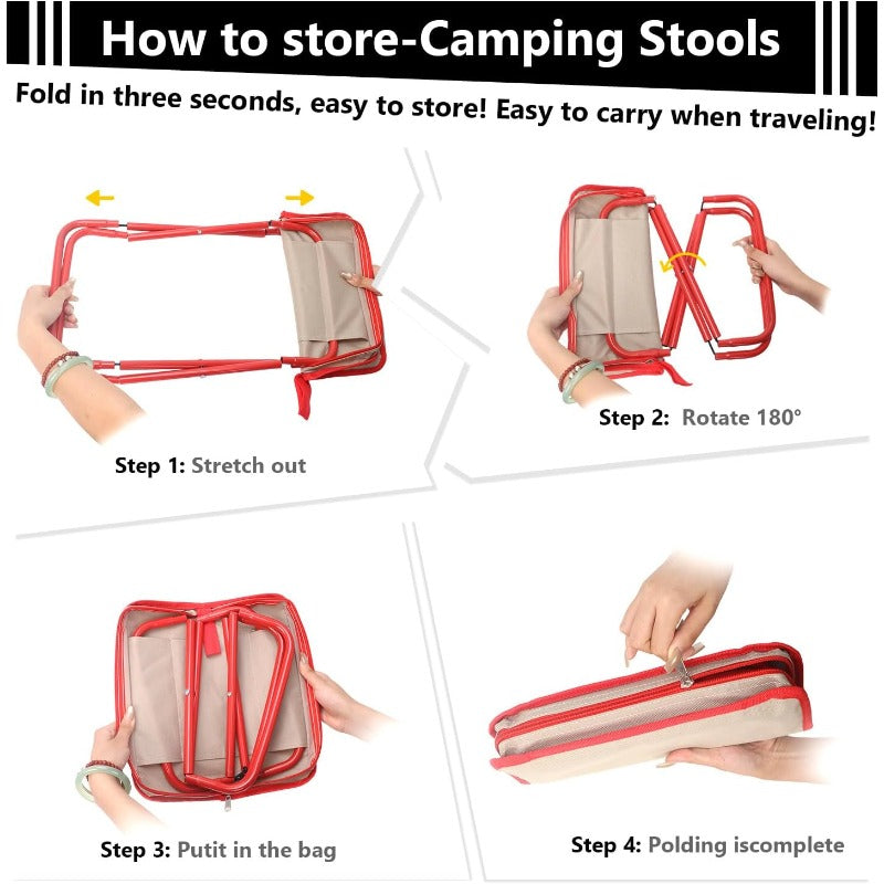 Heavy-Duty Portable Outdoor Stool — Folding
