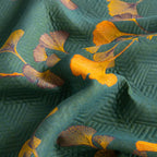 Ginkgo Cotton Quilt Eco-Friendly Reversible Botanical Bedspread Nature Coverlet Organic Cotton Throw Leaf Print Bedding - View 4