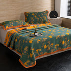 Ginkgo Cotton Quilt Eco-Friendly Reversible Botanical Bedspread Nature Coverlet Organic Cotton Throw Leaf Print Bedding - View 5