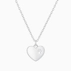 Tiny Heart Paw Print Necklace — Sterling Silver Pet Memorial Jewelry, Dog Cat Lover Pendant, Adjustable Chain Gift, Minimalist Animal Print Accessory - View 2